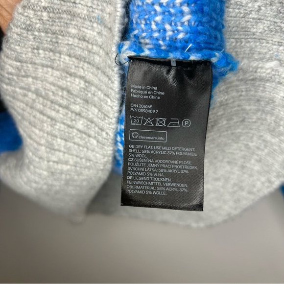 Chunky Oversized Blue Animal Print Sweater - Picture 9 of 9